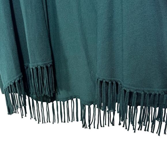 Joseph A Open Front Green long-sleeve cardigan with fringe hem. Size S - Picture 2 of 9